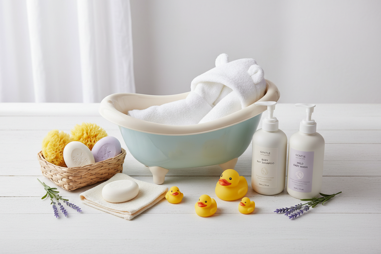 "Choosing the Best Baby Bath Products: Safety, Skin Health, and Essential Accessories"