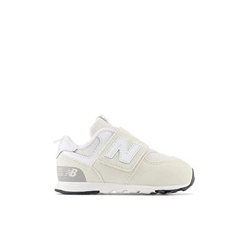 New Balance Baby 574 New-B V1 Hook And Loop Sneaker, Nimbus Cloud/White, 2 X-Wide Us Unisex Infant