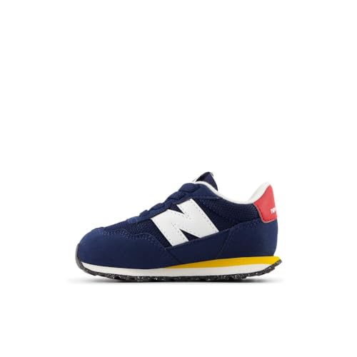 New Balance Kids 237 Bungee Sneaker, Nb Navy/Varsity Gold, 2 W Infant (0-12 Months)