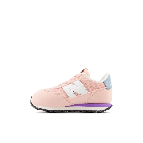New Balance Kids 237 Bungee Sneaker, Pink/Violet Crush, 2 W Infant (0-12 Months)