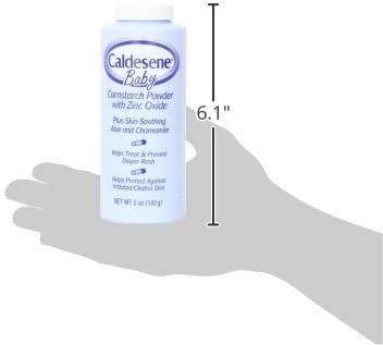 Caldesene Cornstarch Baby Powder With Zinc Oxide, Talc-Free Baby Powder, 5 Oz (2 Pack)