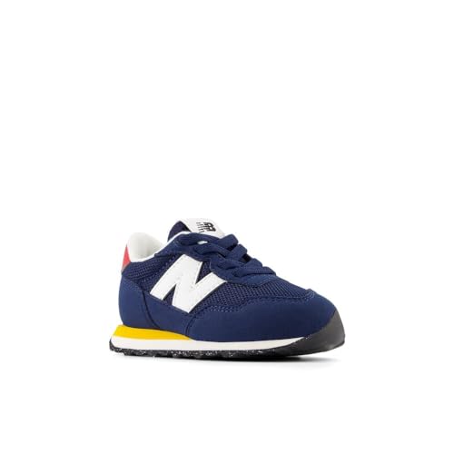 New Balance Kids 237 Bungee Sneaker, Nb Navy/Varsity Gold, 2 W Infant (0-12 Months)