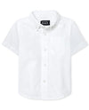 The Childrens Place Baby Boys And Toddler Boys Short Sleeve Oxford Button Down Shirt, White, 5T