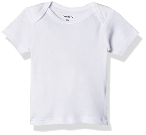 Gerber Baby 3-Pack Short-Sleeve Slip-On Shirts, White, 6-9 Months