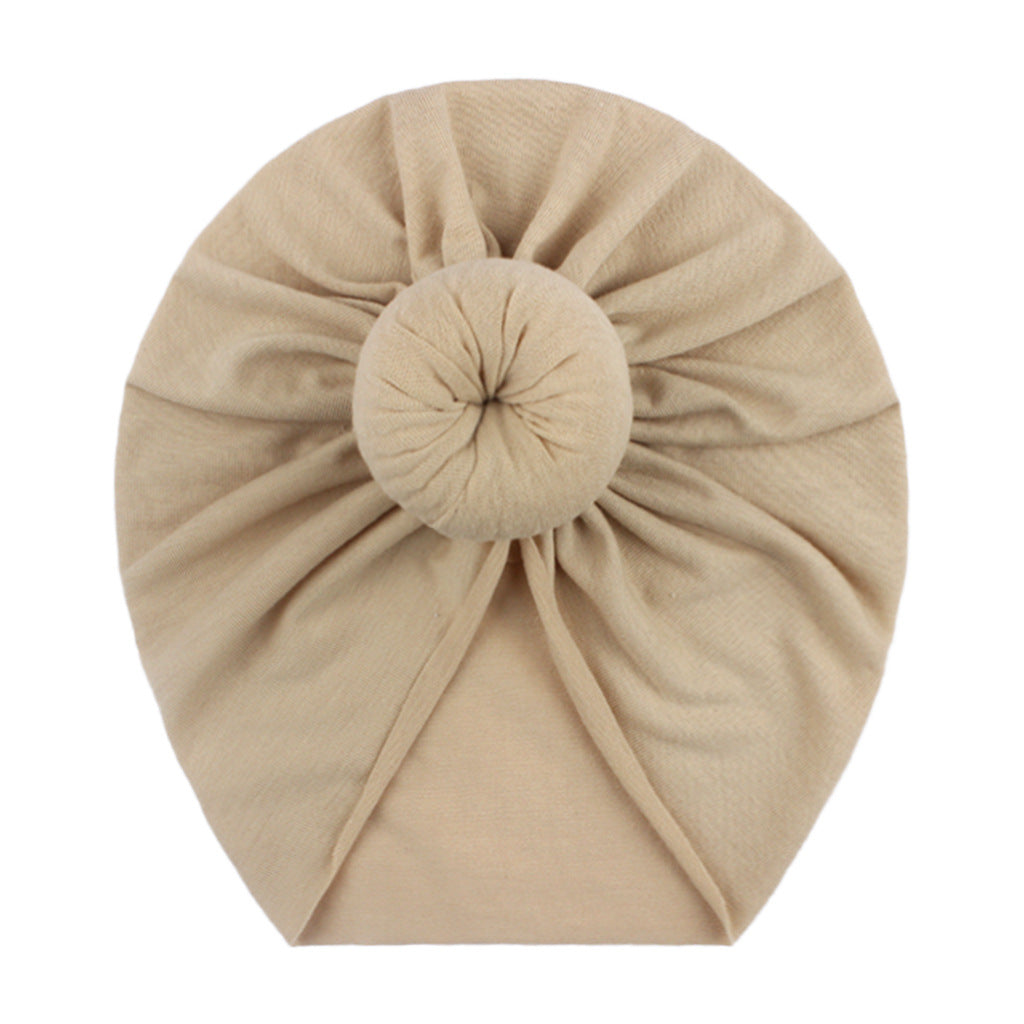 European and American New Style Baby Pullover Hat, Cute Solid Color Donut Baby Hat, Thin and Comfortable Baby Hat for All Seasons
