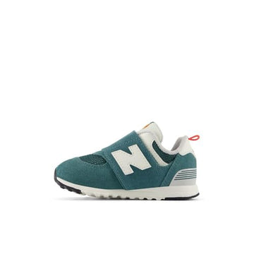 New Balance Baby 574 V1 B Hook And Loop Sneaker, New Spruce/Blast Red, 4 X-Wide Us Unisex Infant