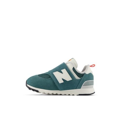 New Balance Baby 574 V1 B Hook And Loop Sneaker, New Spruce/Blast Red, 3 X-Wide Us Unisex Infant