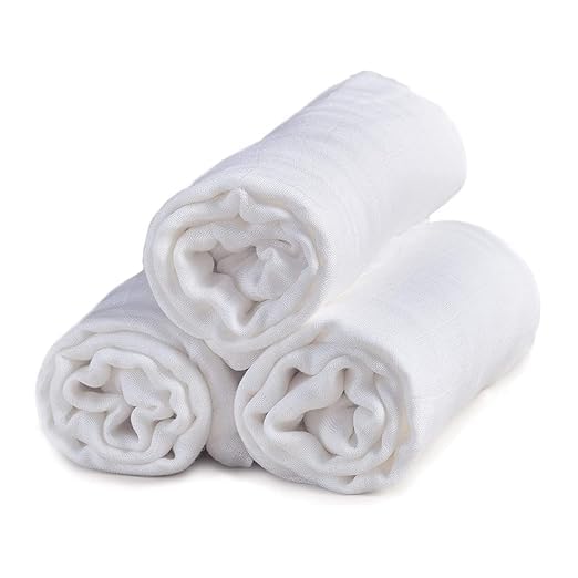 Linenaffairs Muslin Baby Swaddle Set, Printed Muslin Swaddle Wrap For New Born Baby Pack Of 3 Baby Bath Towel 120 Cm X 120 Cm