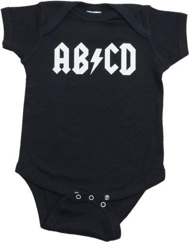 Ann Arbor T-Shirt Co. Unisex Baby Ab/Cd Funny Infant Rock And Roll One Piece-12 Month Black
