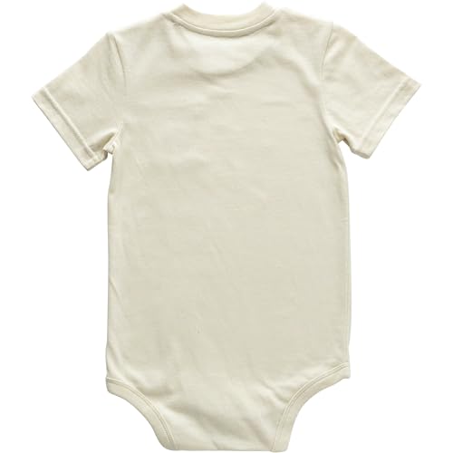 Carhartt Baby Short-Sleeve Pocket Bodysuit, Turtledove Beige, 18M