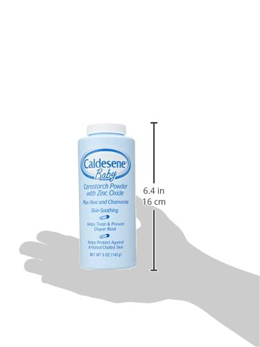 Caldesene Cornstarch Baby Powder With Zinc Oxide, Talc-Free Baby Powder, 5 Oz