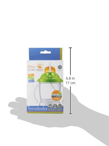 Innobaby Sippin' Smart Ez Flow Straw Sippy Cup, Green, 10 Ounce