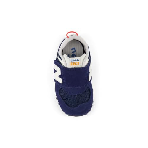 New Balance Baby 574 V1 New-B Hook And Loop Sneaker, Nb Navy/Blast Red, 3.5 Wide Us Unisex Infant