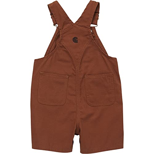 Carhartt Baby Girls Loose Fit Canvas Shortall Shorts, Carhartt Brown, 3T Us