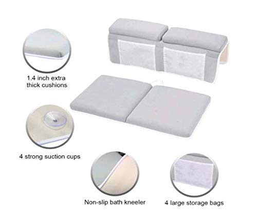 Mybabyly Bath Kneeling Pad And Elbow Rest - Bath Kneeler With Elbow Support - Ultra-Soft And Comfortable Memory Foam - 4 Functio