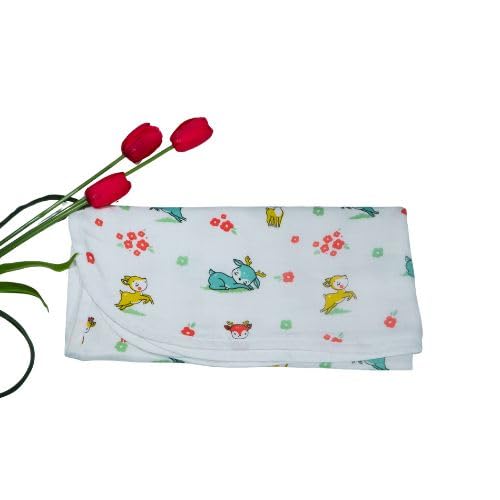 tiny looms Muslin Hooded Towel, 100% Cotton, Animals, 100x100 cm, for Babies