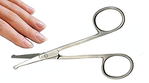 Baby Nail Scissors Round Probe Small Hair Scissors, Child Care Safety Blunt Stainless-Steel Beauty Facial Hair & Eyelashes Eyebr