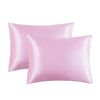 2 Pack Zippered Satin Pillowcaes Luxury And Silky Soft Travel Zip Pillow Cases (Queen, Pink)