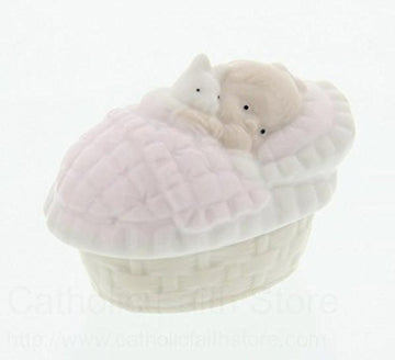 Giftware By Roman Inc., Children'S Gifts, New Baby, 1.5'H Baby Girl Box W/Rosary ,Religious, Inspirational, Durable (2X1X13)