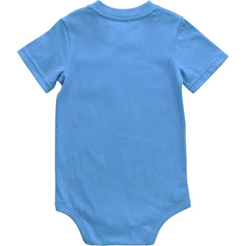 Carhartt Baby Short-Sleeve Pocket Bodysuit, French Blue, 18M