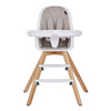 Evolur Zoodle 2 In 1 Baby High Chair In Light Grey, Easy To Clean, Adjustable And Removable Tray, Compact And Portable Convertib