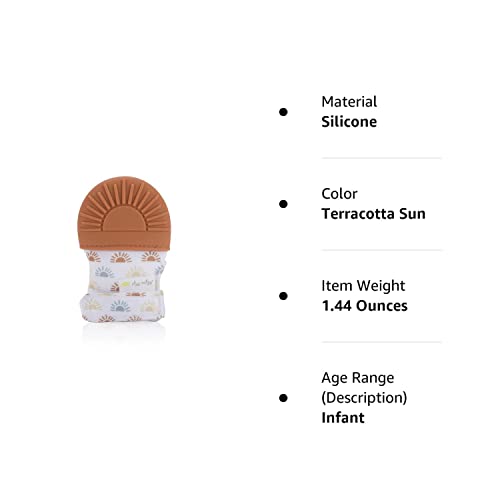 Itzy Ritzy Silicone Teething Mitt - Soothing Infant Teething Mitten with Adjustable Strap, Crinkle Sound and Textured Silicone t
