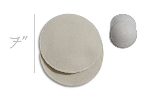 Soothingly Soft Merino Wool Nursing Pads, Style Softline, Extra Thickness, 7 In. Diameter (Medium)