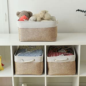 Sacyic Fabric Storage Baskets Rectangular Baskets Baskets For Organizing Fabric Basket For Shelves Decorative Baskets For Toys E