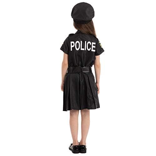 Spooktacular Creations Police Officer Girl Cop Costume Outfit Set For Halloween Dress Up Party, Role-Playing, Carnival Cosplay,
