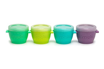 Melii Snap & Go Baby Food Storage Containers With Lids, Snack Containers, Freezer Safe - Set Of 4, 6Oz
