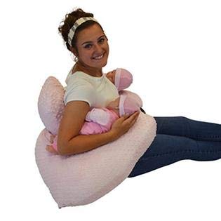 The Twin Z Pillow - Pink - 6 Uses In 1 Twin Pillow ! Breastfeeding, Bottlefeeding, Tummy Time, Reflux, Support And Pregnancy Pil
