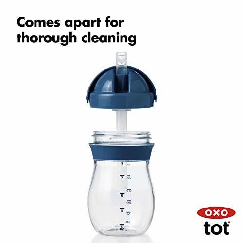 Oxo Tot Transitions Straw Cup, 9 Oz, Navy, Pack Of 1