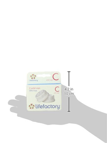 Lifefactory Flat Caps 2-Pack For 4-Ounce And 9-Ounce Bpa-Free Glass Baby Bottles, White