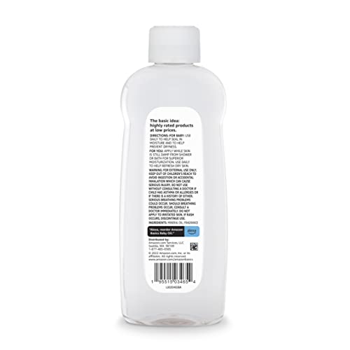 Amazon Basics Baby Oil, Lavender Scented, 14 Fluid Ounce, 1-Pack (Previously Solimo)