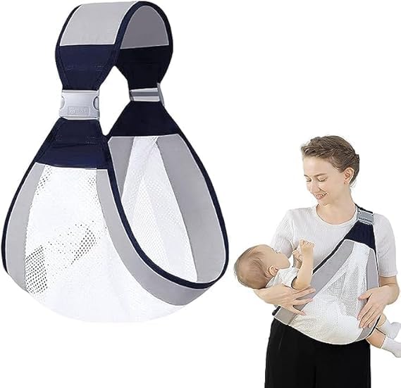 Baby Carrier Sling for Newborns,Adjustable Infant Wrap Carrier with Shoulder Support,HandsFree Baby Holder for Moms & Dads, Lig