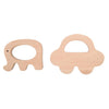 Nesta Toys Wooden Car & Elefant Teether Set | Beech Wood Teether For Babies