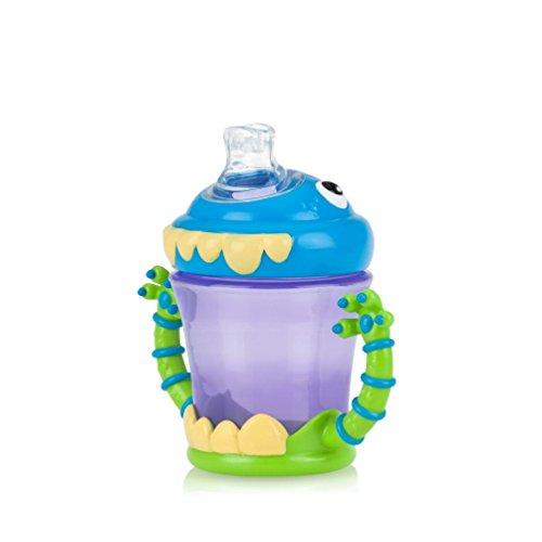 Nuby Plastic Two-Handle Imonster No-Spill Super Spout Cup, 7 Ounce