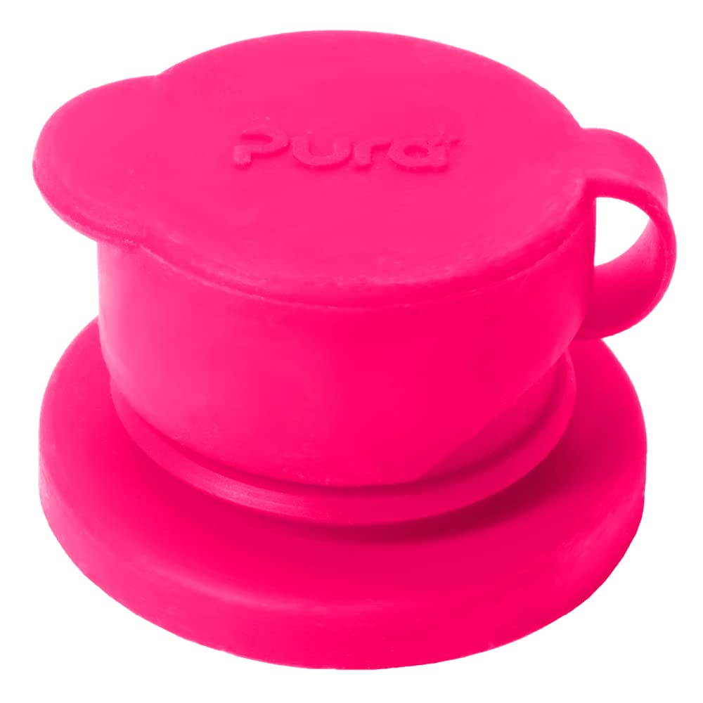 Pura Sport Big Mouth Silicone Sport Top Lid - Plastic-Free, Spill-Leak Proof, Medical-Grade, Fits All Pura Bottle - Pink