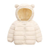 Winter Down Coats For Kids Baby Boys Girls Light Puffer Padded Jacket Bear Hoods Infant Outerwear White