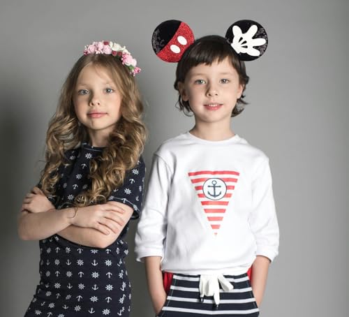 Razko Headband, Minnie Ears, Rose Gold, Iridescent, Silver Blue Rainbow, One Size Fits All