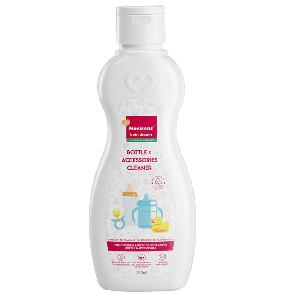 Morisons* Babydreams The Choice Of Smart Mums Bottle & Accessories Cleaner I 250 Ml I Anti Bacterial Anti Fungal,White,Pack Of 1