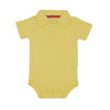 Teach Leanbh Baby Boys Pure Color Cotton Short Long Sleeve Polo Bodysuit 3-24 Months (Yellow, 12 Months)