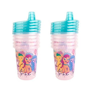 The First Years Take & Toss My Little Pony Sippy Cups - Reusable Toddlers Cups With Lids - Kids Party Pack With 2 Travel Caps -