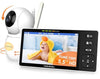 Hellobaby 720P 5.5'' Hd Baby Monitor With Camera And Audio No Wifi, Video Baby Monitor, Remote Pan Tilt Zoom Wide View Range, 10