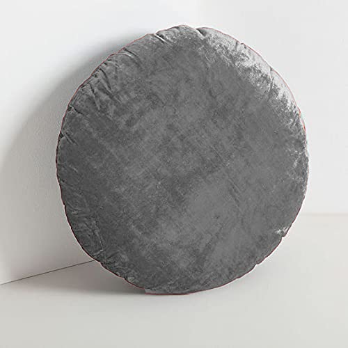 PICKKART Round Pillow Cushion for Couch Chair Bed Car Round Throw Pillow Velvet Home Decoration (Grey)