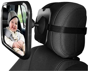 Dorart Rear Facing Baby View Mirror For Child Safety Car Seat - Crystal Clear Reflection Via Crash-Tested & Shatterproof Convex