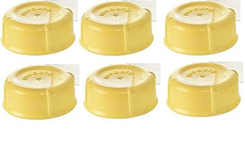 (6) Medela Solid Lids - Yellow/solid cap/bottle lid/bottle solid cap - for Medela Bottles