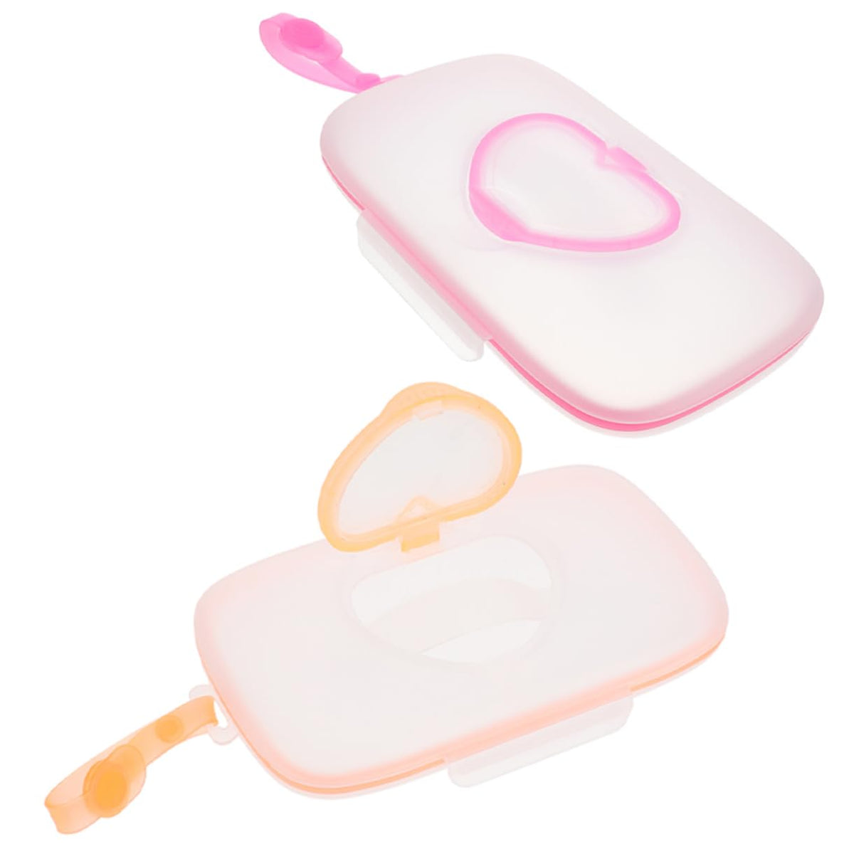 PartyKindom Portable Wipes Storage Case 2Pack for Infants Travel Wipe Dispenser Heart Shape Design for Baby Care and Outdoor Us
