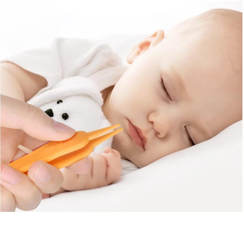 Duehut Hllmx 6 Pcs Infant Nose Cleaning Tweezer With Plastic Round-Head Baby Ear Nose Navel Cleaner Clip For Baby Care