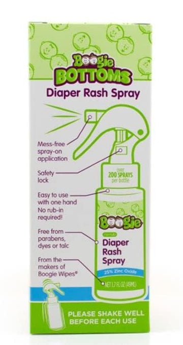 Boogie Diaper Rash Cream Spray For Baby, Travel Friendly No-Rub Touch Free Application For Sensitive Skin, Over 200 Sprays Per B